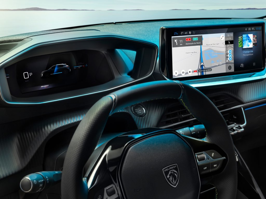 Nowy PEUGEOT E-208 – panel cyfrowych zegarów